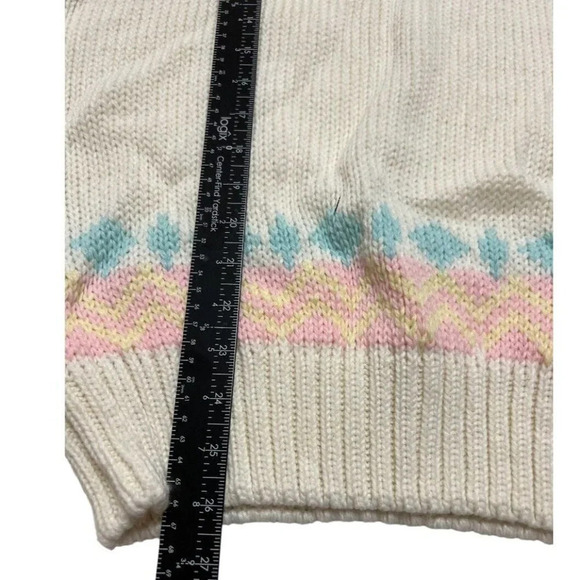 VTG Women’s Chunky Knit Grandma Sweater 80s 90s Snow Bunny NOS Ribbed 2X *Flaw - Picture 13 of 14